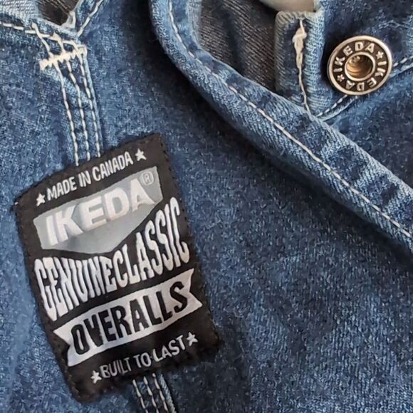 Ikeda Blue Medium Wash Denim Slouchy Overalls S - Picture 7 of 13